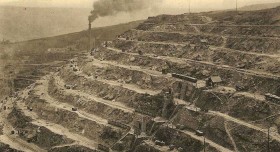 Les mines à ciel ouvert en début de siècle à Decazeville
