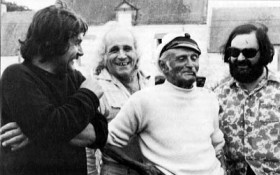 Maurice Frot, Léo Ferré, leur copain René Lochu, et Paul Castanier